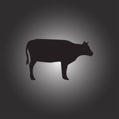 İnek siluet. Vektör simgesi.