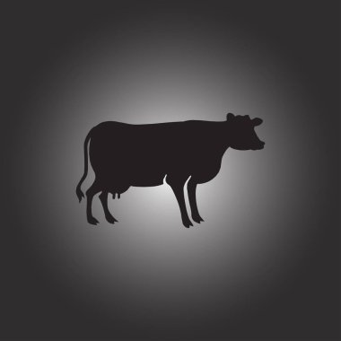 İnek siluet. Vektör simgesi.