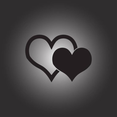 Kalp vektör simgesi, aşk sembolü. Sevgililer günü işareti
