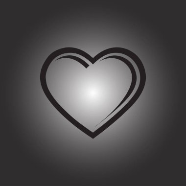 Kalp vektör simgesi, aşk sembolü. Sevgililer günü işareti