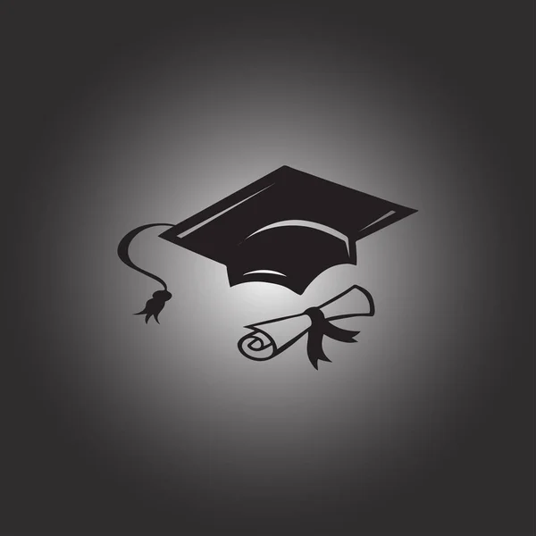 Tapa de graduación y diploma icono web. ilustración vectorial — Vector de stock