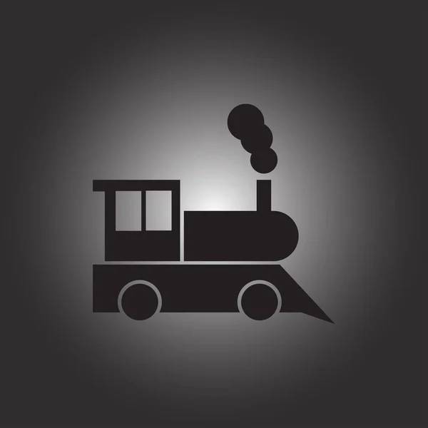 鉄道アイコン: 古い古典的な蒸気エンジン機関車ピクトグラム — ストックベクタ