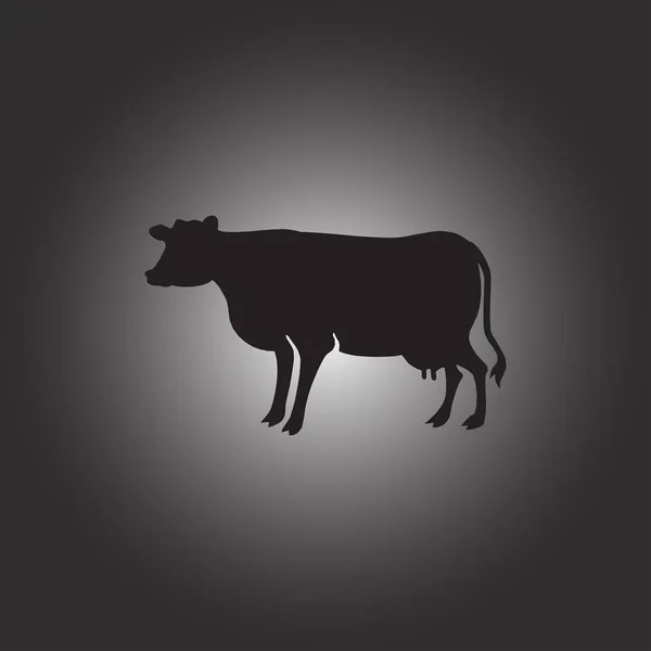 Silhouette di mucca. Icona del vettore . — Vettoriale Stock