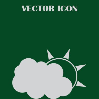 Hava satırı simgesi. Güneş bulut ile yağmur arkasında