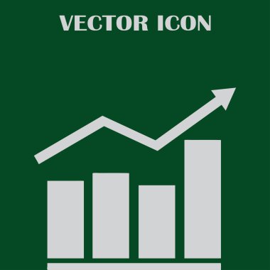 Trendy düz stil grafik simgesini. Web sitesi tasarımı, logo, app, kullanıcı arabirimi için grafik bar sembolü. Vektör çizim, Eps10.