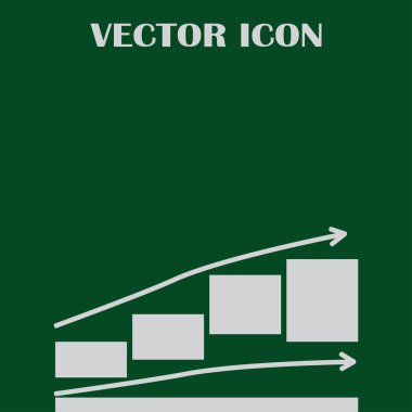Trendy düz stil grafik simgesini. Web sitesi tasarımı, logo, app, kullanıcı arabirimi için grafik bar sembolü. Vektör çizim, Eps10.