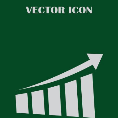 Trendy düz stil grafik simgesini. Web sitesi tasarımı, logo, app, kullanıcı arabirimi için grafik bar sembolü. Vektör çizim, Eps10.