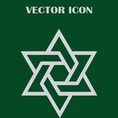 Davut'un yıldızı. Simge vektör