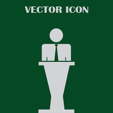 Hoparlör vektör simgesi. Tribün örnek konuşan hatip.