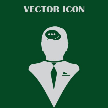 Bir kafa ile konuşma balonu silüeti. Bir kafa ile konuşma balonu vektör çizim silueti