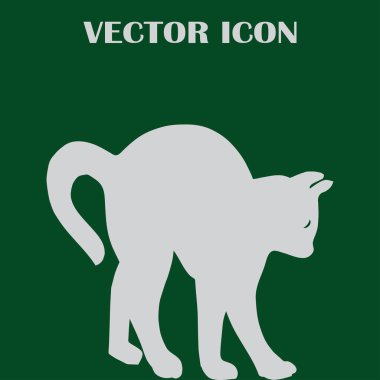 kedi silüeti. Vektör çizim.