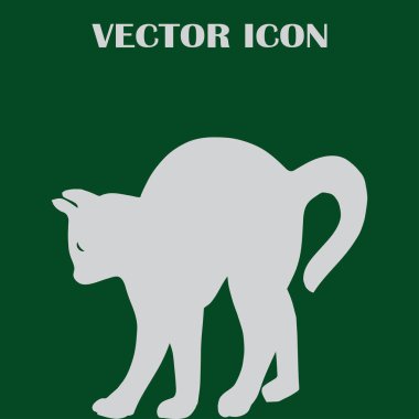 kedi silüeti. Vektör çizim.