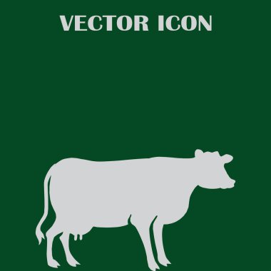 İnek siluet vektör simgesi