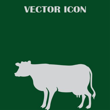 İnek siluet vektör simgesi