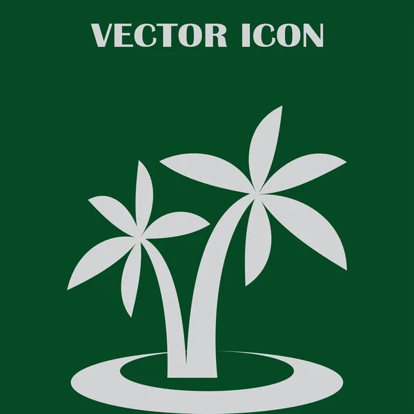 Silueta de palmeras en la isla. Ilustración vectorial — Vector de stock