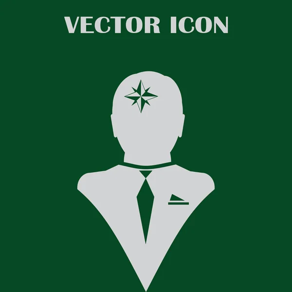 Menselijk hoofd in silhouet met kompas roos teken, vectorillustratie — Stockvector