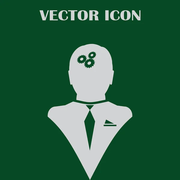 Gears in man head icon — Stock Vector