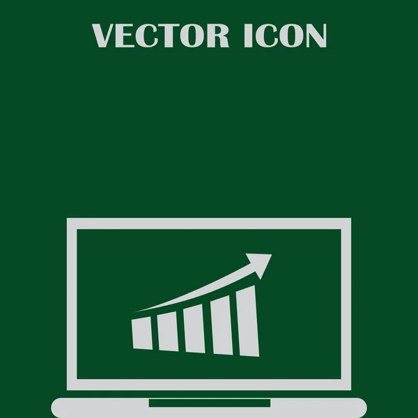 Icono del vector web. Monitor con gráfico de negocio — Archivo Imágenes Vectoriales
