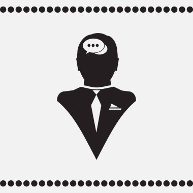 Bir kafa ile konuşma balonu silüeti. Bir kafa ile konuşma balonu vektör çizim silueti. Siluet konuşma balonu vektör konsepti ile baş