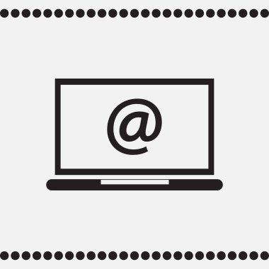 dizüstü bilgisayar ve e-posta. vektör.