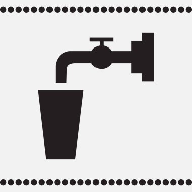 Su dokunun vektör çizim düz tasarımı. Klasik eski Vana.