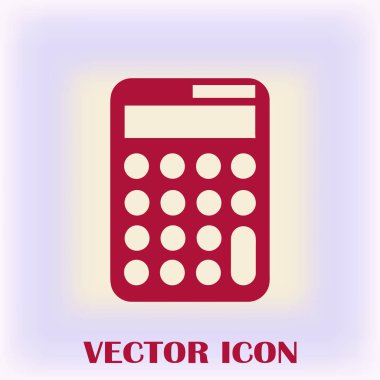 Hesap makinesi simgesi, vektör illüstrasyonu. düz tasarım biçimi.