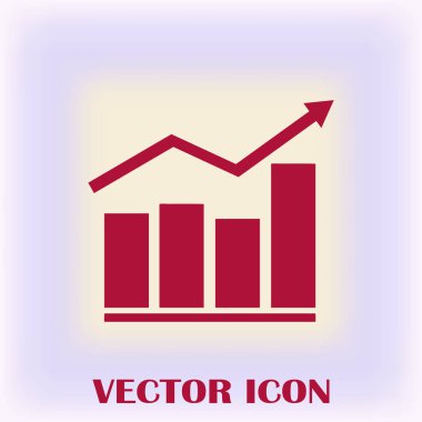 Trendy düz stil grafik simgesini. Web sitesi tasarımı, logo, app, kullanıcı arabirimi için grafik bar sembolü. Vektör çizim, Eps10.