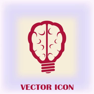 Beyin fikir simgesi düz.