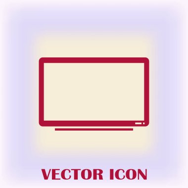 Trendy düz tarzı TV simgesi. Web sitesi tasarımı, logo, app, kullanıcı arabirimi için televizyon sembolü. Vektör çizim, Eps10.