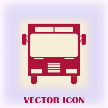 Otobüs simge vektör, katı logo illüstrasyon, sembol