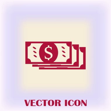 vektör para düz simgesi