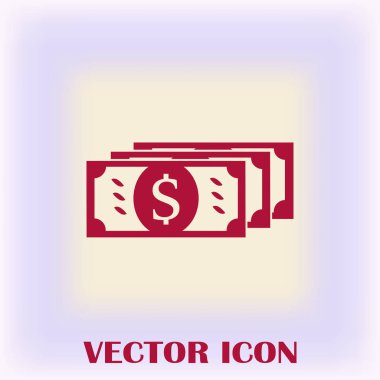 vektör para düz simgesi