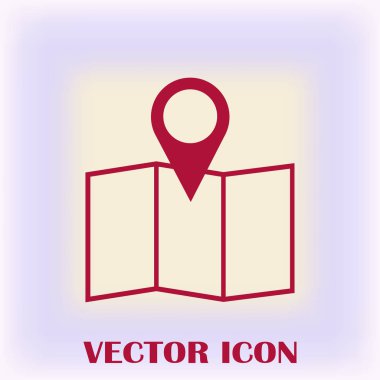 Harita işaretçi düz simgesi. Vektör Eps 10