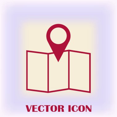 Harita işaretçi düz simgesi. Vektör Eps 10