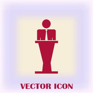 Hoparlör vektör simgesi. Tribün örnek konuşan hatip.