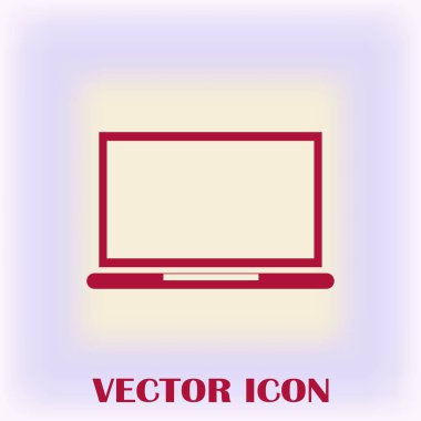 Dizüstü bilgisayar simgesini trendy düz stil. Web sitesi tasarımı, logo, app, UI bilgisayar simgesi. Vektör çizim, Eps10.