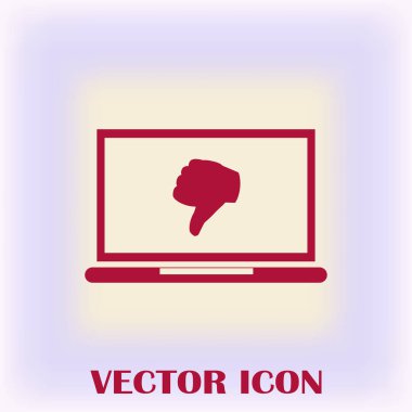 Başparmak aşağı. Simge sevmez. Vektör çizim.