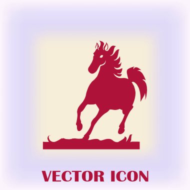 Koşan bir atın vektör silueti