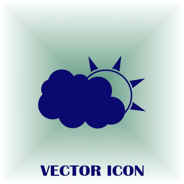 Hava satırı simgesi. Güneş bulut ile yağmur arkasında