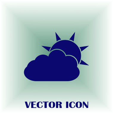 Hava satırı simgesi. Güneş bulut ile yağmur arkasında