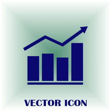 Trendy düz stil grafik simgesini. Web sitesi tasarımı, logo, app, kullanıcı arabirimi için grafik bar sembolü. Vektör çizim, Eps10.