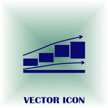 Trendy düz stil grafik simgesini. Web sitesi tasarımı, logo, app, kullanıcı arabirimi için grafik bar sembolü. Vektör çizim, Eps10.