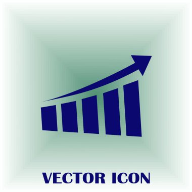 Trendy düz stil grafik simgesini. Web sitesi tasarımı, logo, app, kullanıcı arabirimi için grafik bar sembolü. Vektör çizim, Eps10.