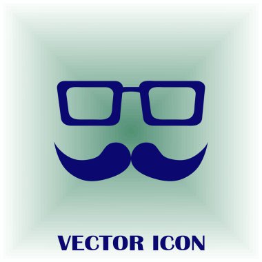 Bıyık ve gözlük vektör simgesi.