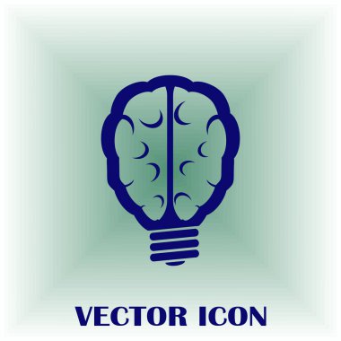 Beyin fikir simgesi düz.