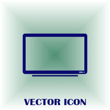 Trendy düz tarzı TV simgesi. Web sitesi tasarımı, logo, app, kullanıcı arabirimi için televizyon sembolü. Vektör çizim, Eps10.