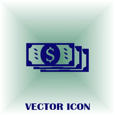 vektör para düz simgesi