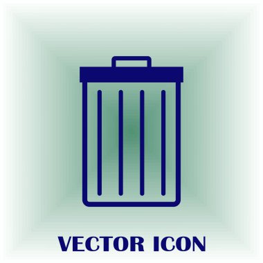 Çöp çöp kutusu simgesini izole. Vektör çizim. Düz style.waste kağıt basket. Atık kutusu. Çöp kutusu. Çöp sepeti. Çöp sepeti.