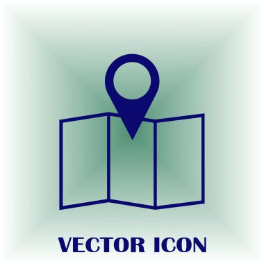 Harita işaretçi düz simgesi. Vektör Eps 10