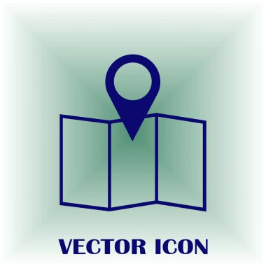 Harita işaretçi düz simgesi. Vektör Eps 10